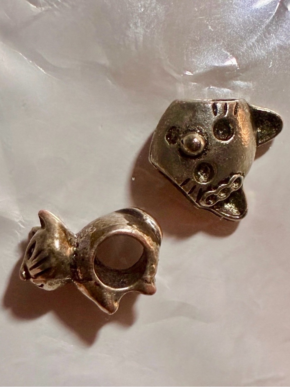 Retired Pandora Sterling Silver Cat Charm Set (2 Pieces)